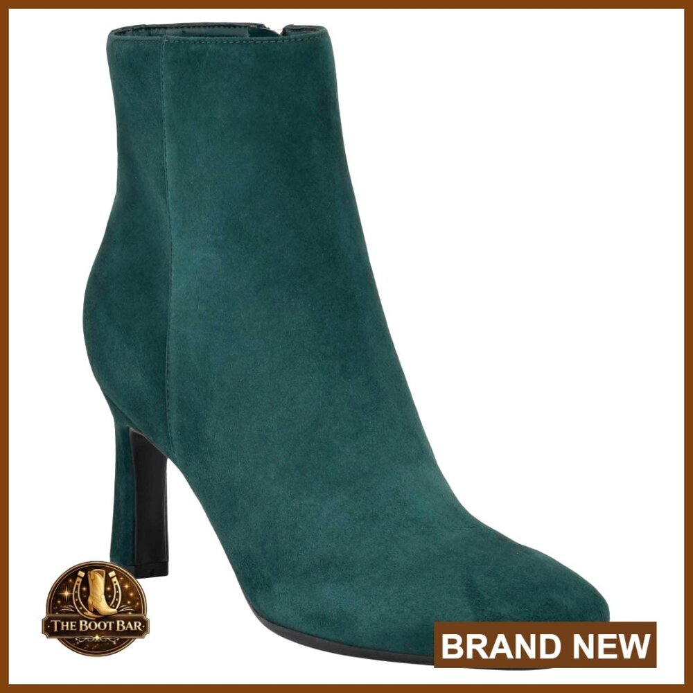 Suede Ankle Booties with Stiletto Heel Chic Sophisticated Dressy Side Zipper